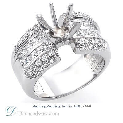 Anillo de Compromiso con diamantes laterales de 1,25 quilates