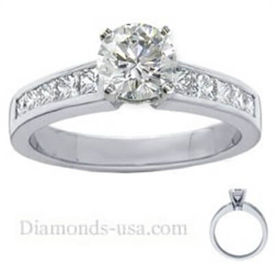 Engagement ring settings, 1 carat side Princess