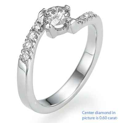 Engagement ring with side diamonds