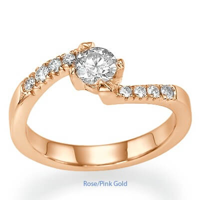 Engagement ring with side diamonds