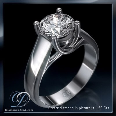 Cathedral solitaire engagement ring
