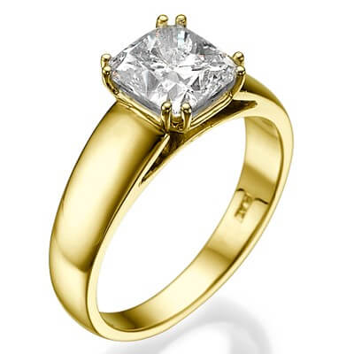 5 mm wide Cushion engagement ring