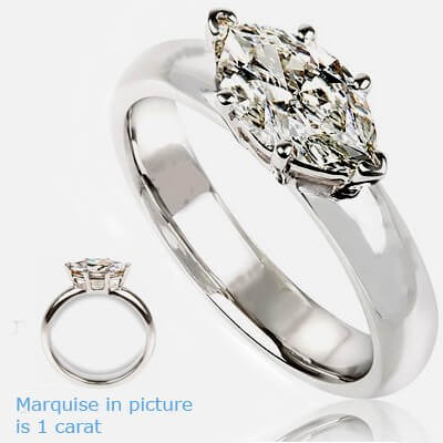 East West Marquise Diamond Ring