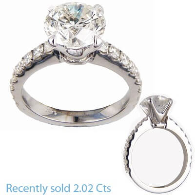 0.85 carat open Pave diamonds engagement ring