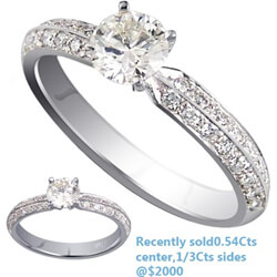 Foto Engastes de anillo de compromiso de borde afilado con diamantes laterales de