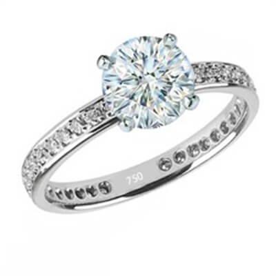 Eternity Engagement ring, 1/3 ct side diamonds