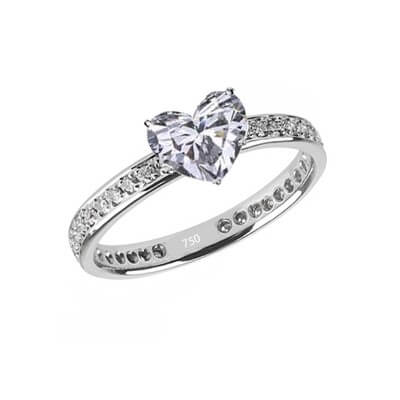 Anillo de compromiso Eternidad, diamantes laterales de 1/3 Ct.