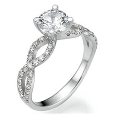 Slalum engagement ring diamonds encrusted