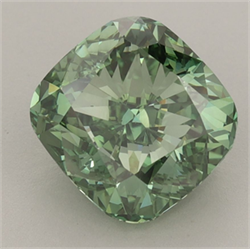 Picture of Lab Grown Diamond 4.01 Carats, CUSHION MODIFIED with  Cut, Fancy Vivid Green Color, VS1 Clarity and Certified by IGI