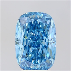 Picture of Lab Grown Diamond 3.54 Carats, CUSHION MODIFIED with  Cut, Fancy Vivid Blue Color, VS1 Clarity and Certified by IGI