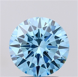 Picture of Lab Grown Diamond 2.01 Carats, Round with Excellent Cut, Fancy Vivid Blue Color, VS1 Clarity and Certified by IGI