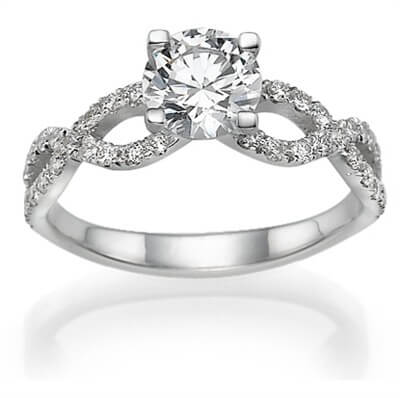 Slalum engagement ring diamonds encrusted