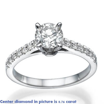 Solid cathedral delicate engagement ring 