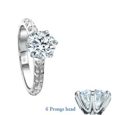 Leaf motif with diamonds engagement ring