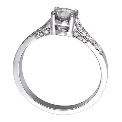 Split band cathedral engagement ring for all diamonds