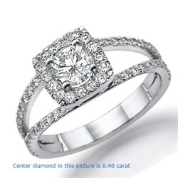 Picture of Split band Halo engagement ring