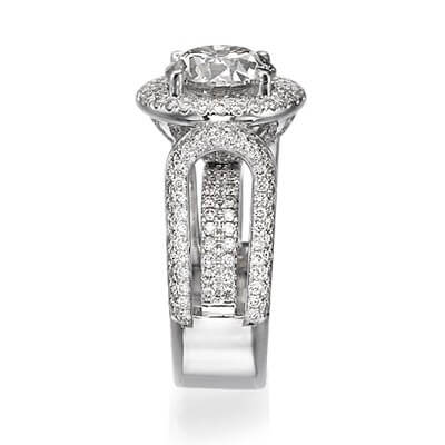 Anillo de compromiso, de diamantes adaptado a su diamante, laterales de 1,90 quilates