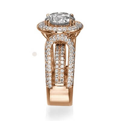 Anillo de compromiso, de diamantes adaptado a su diamante, laterales de 1,90 quilates