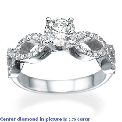 El conjunto Infinity Engagement ring micro Pave