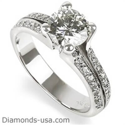 Split Band Engagement Ring with 1/4 Carat Diamonds