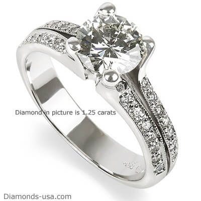 Split Band Engagement Ring with 1/4 Carat Diamonds