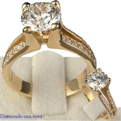 Picture of Split Band Engagement Ring with 1/4 Carat Diamonds