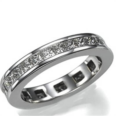Eternity ring,2.06 carats Princess diamonds