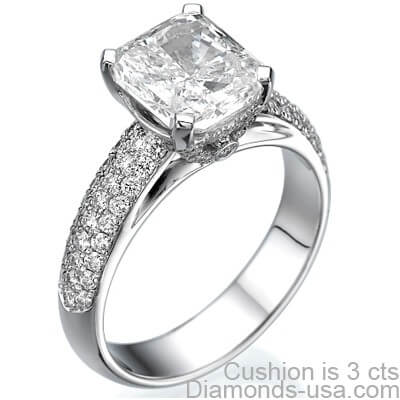 4 mm pave set 0.60 carat,engagegmenrt ring