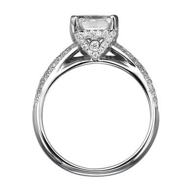 4 mm pave set 0.60 carat,engagegmenrt ring