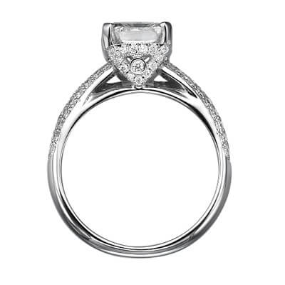 4 mm pave set 0.60 carat,engagegmenrt ring