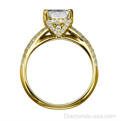 4 mm pave set 0.60 carat,engagegmenrt ring