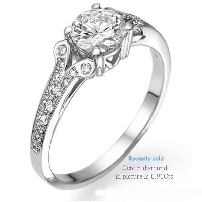 Engastes de anillo de compromiso con diamantes laterales