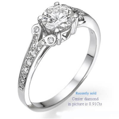 Engagement ring settings with side diamonds