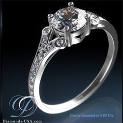 Foto Engastes de anillo de compromiso con diamantes laterales de