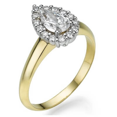 Cluster Pear shaped diamond ring