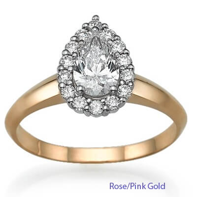 Cluster Pear shaped diamond ring