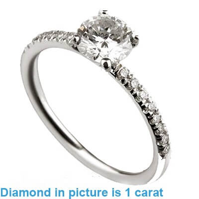 Solid tube ring with side diamonds