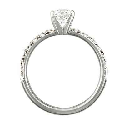 Solid tube ring with side diamonds
