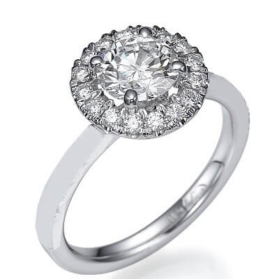 Halo ring head engagement ring