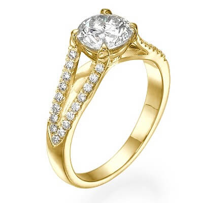 Designers 2 V round diamonds engagement ring