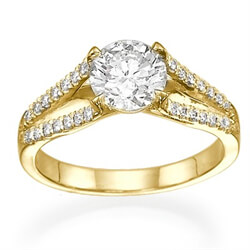 Picture of Designers 2 V round diamonds engagement ring