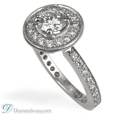 Desiners Pave set diamond Anillo de compromiso