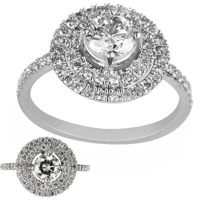 Double Halo Engagement ring