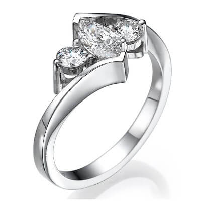 Marquise settings with side round diamonds