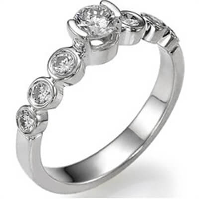 Seven diamonds engagement ring settings