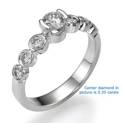 Engastes de anillos de compromiso de siete diamantes