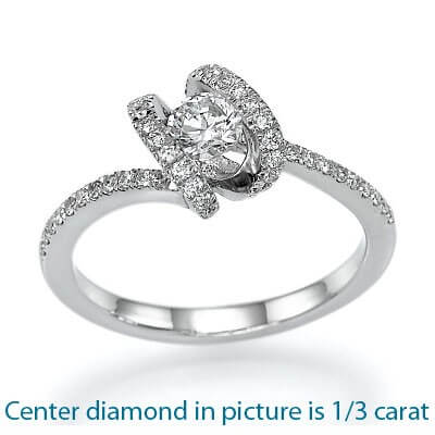 Spiral head tension designers Engagement ring