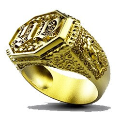 Foto Anillo de hombre a medida, tus iniciales y signo del Zodíaco de
