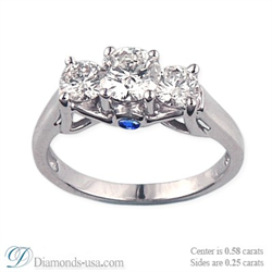 Picture of Designers 3 stone diamond ring for smaller rounds