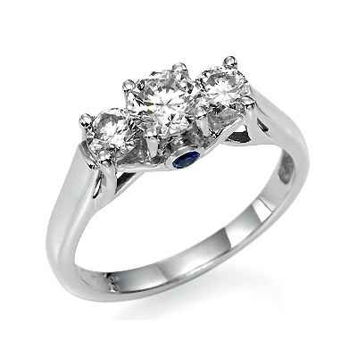 Designers 3 stone diamond ring for smaller rounds
